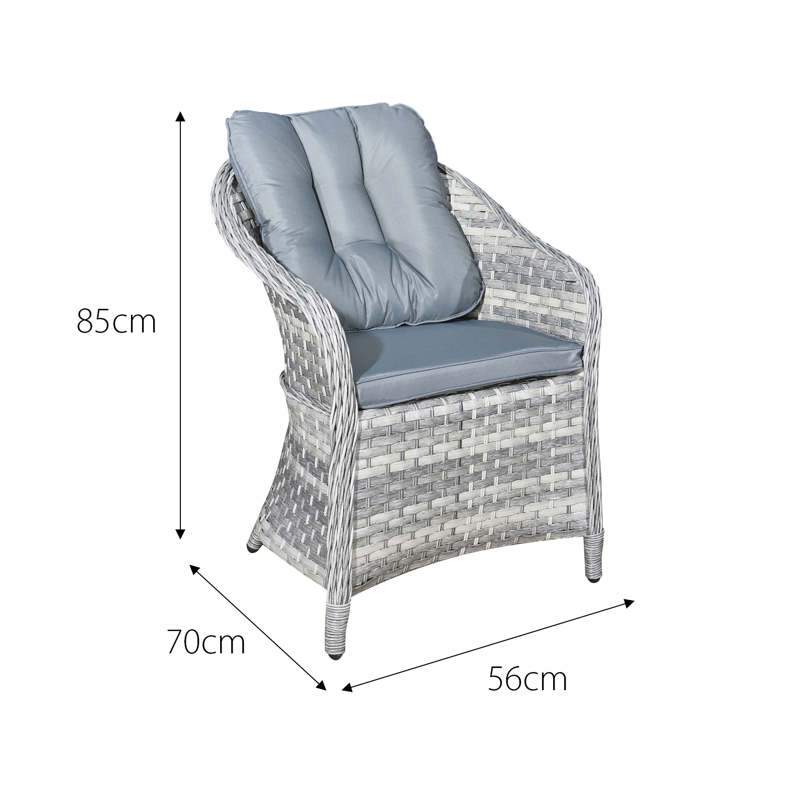 sicilia rattan 2 seat bistro set in dove grey with black glass