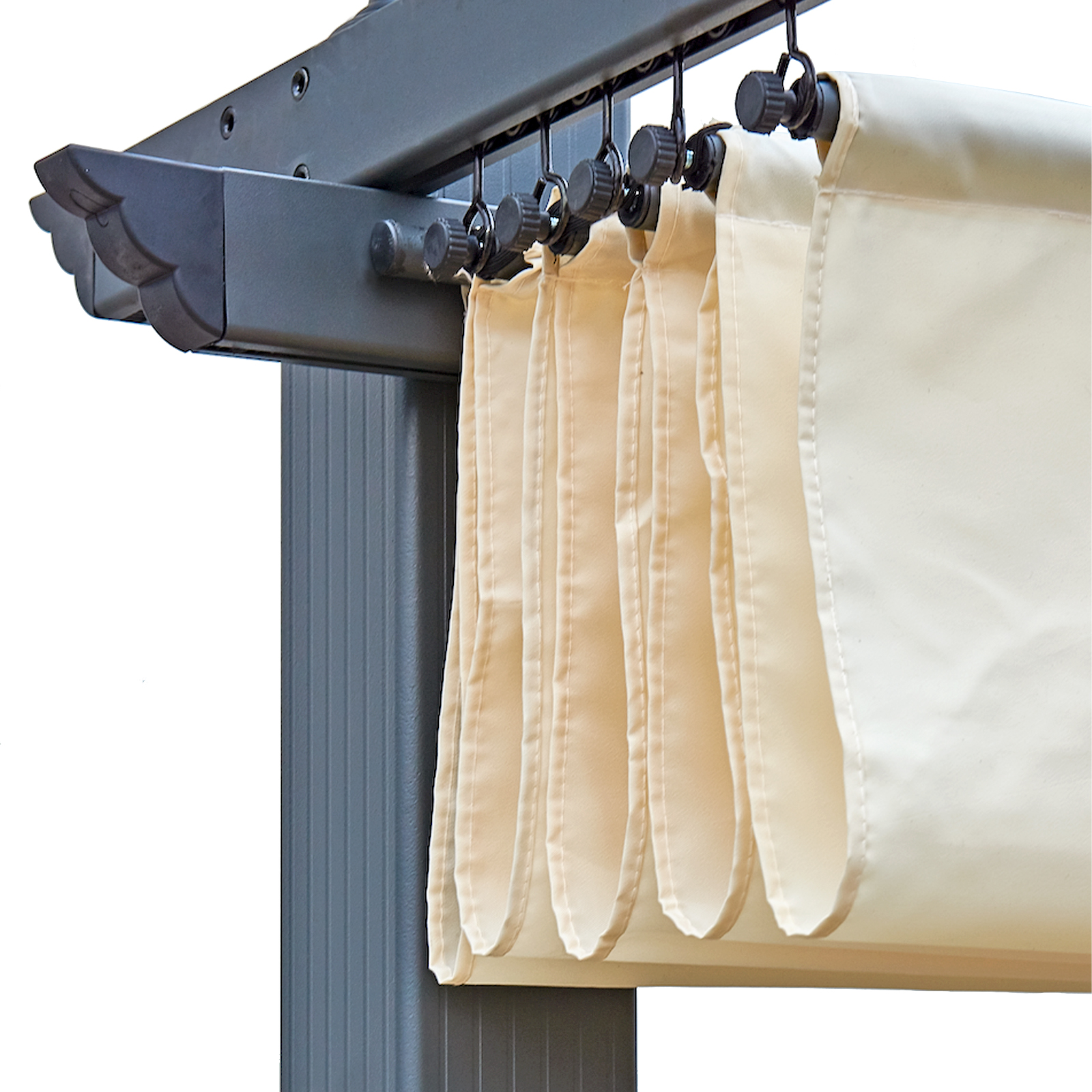 acorn aluminium 3m square pergola gazebo in creamy white