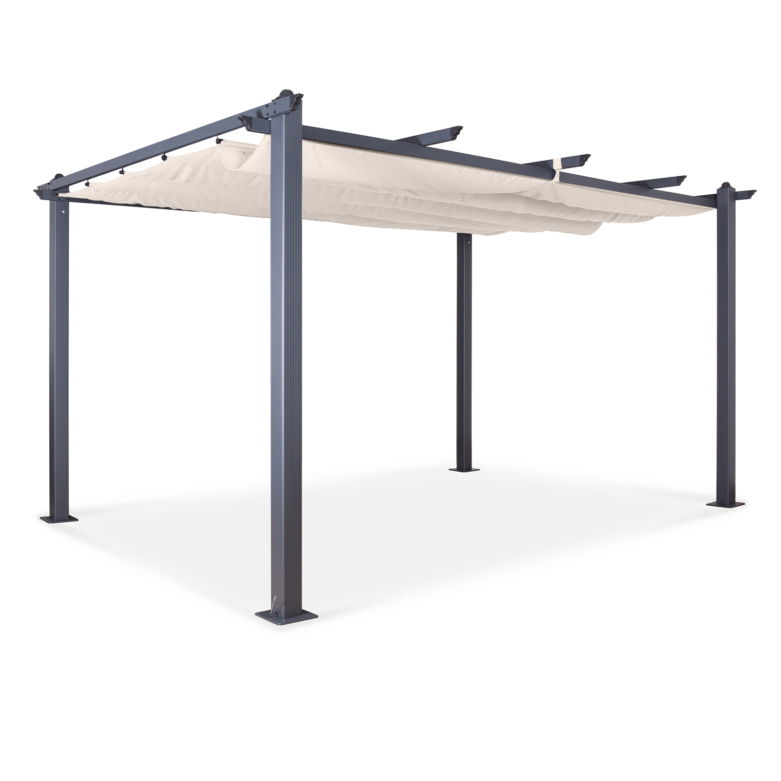 acorn aluminium 4m rectangular pergola gazebo in creamy white