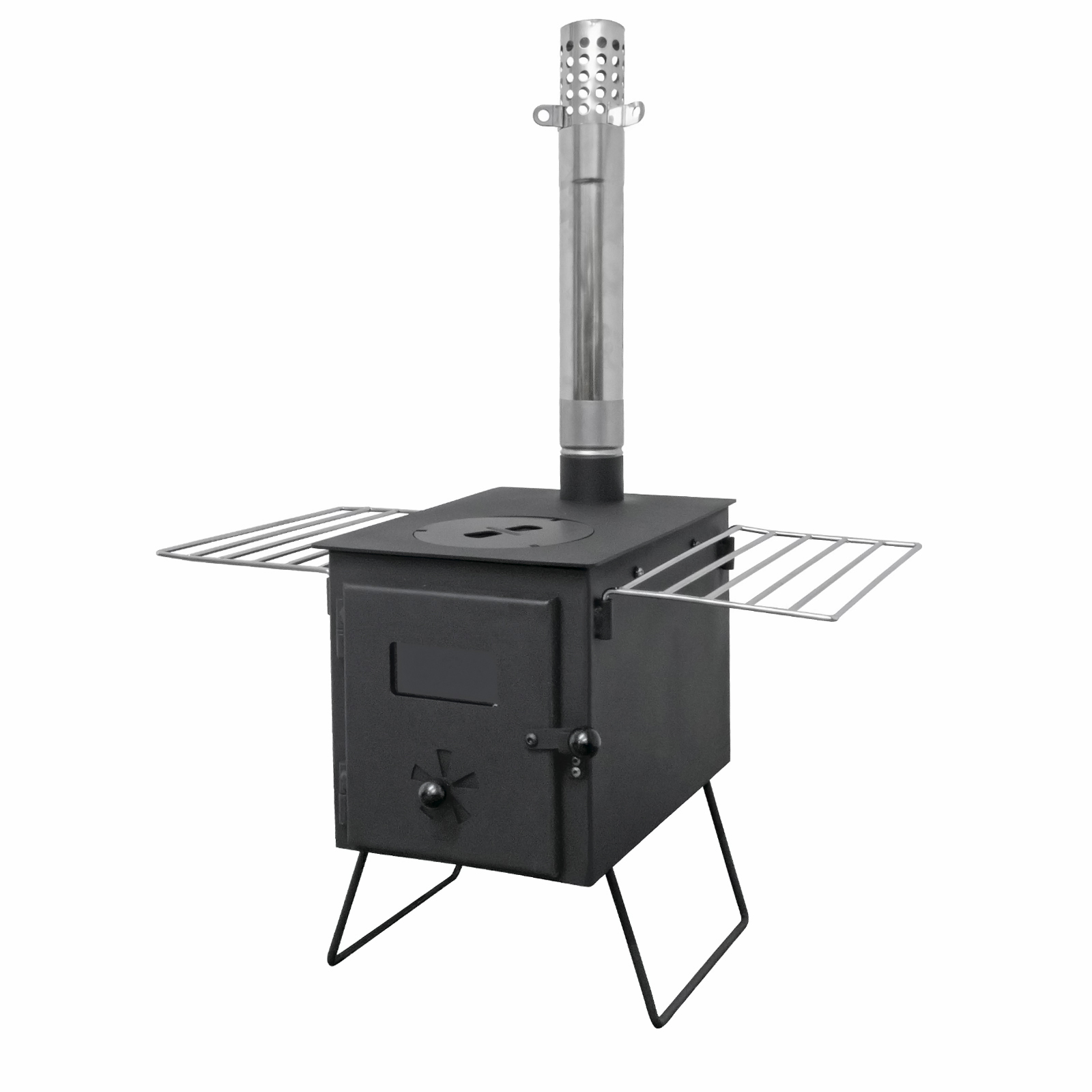 pandora portable firebox tent stove in charcoal