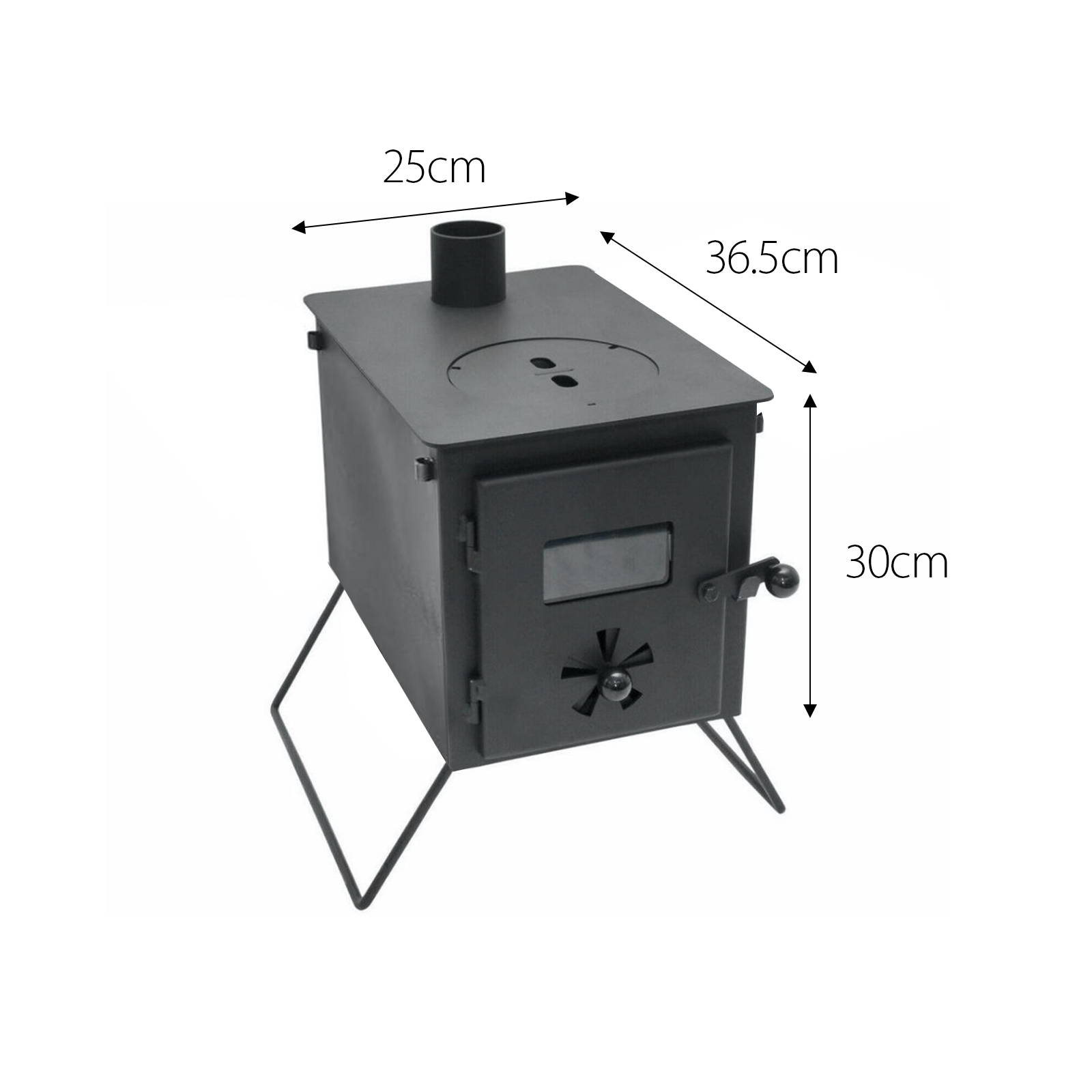 pandora portable firebox tent stove in charcoal