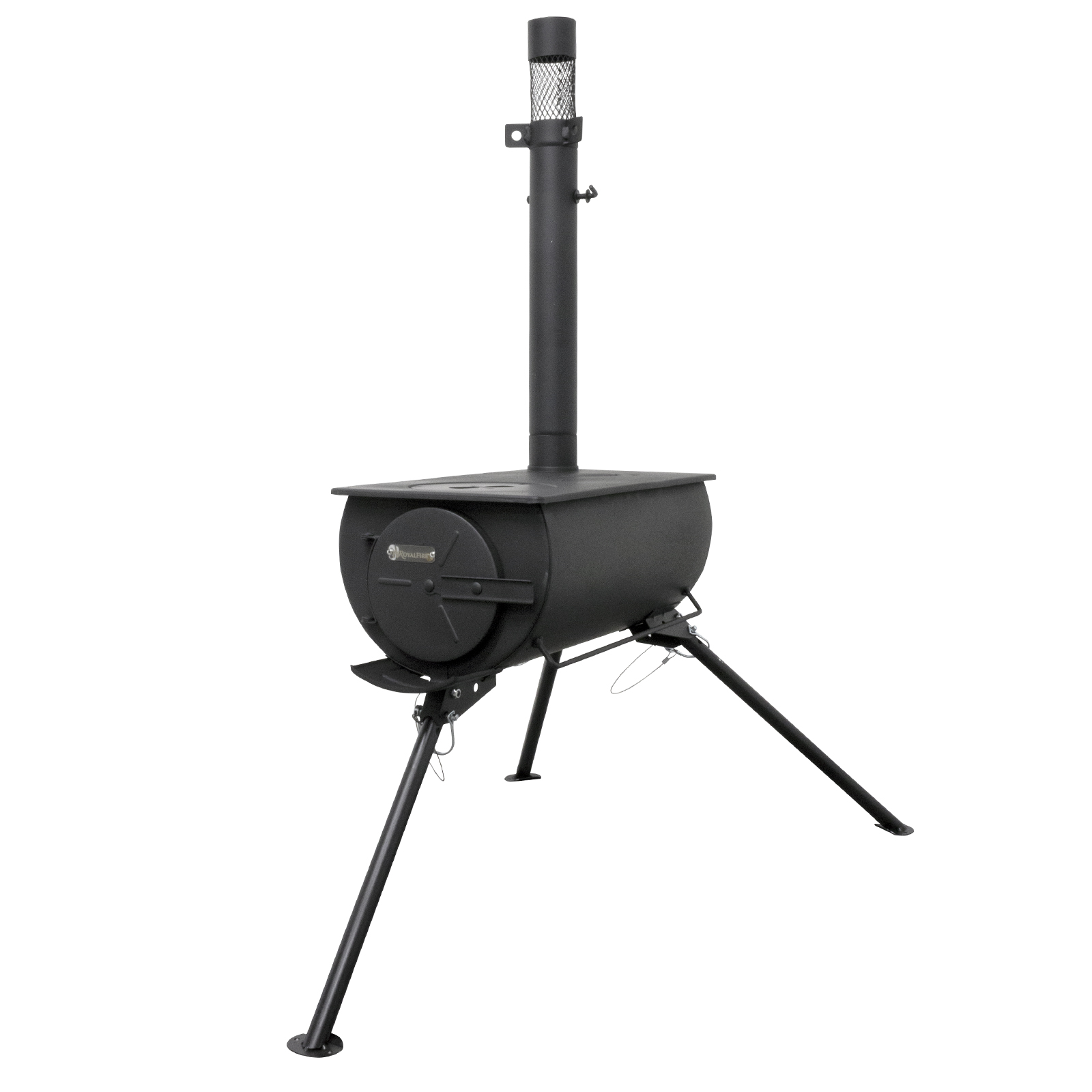 orion portable tri pod tent stove in black