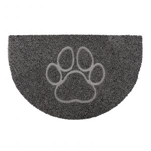 paw half moon doormat in grey