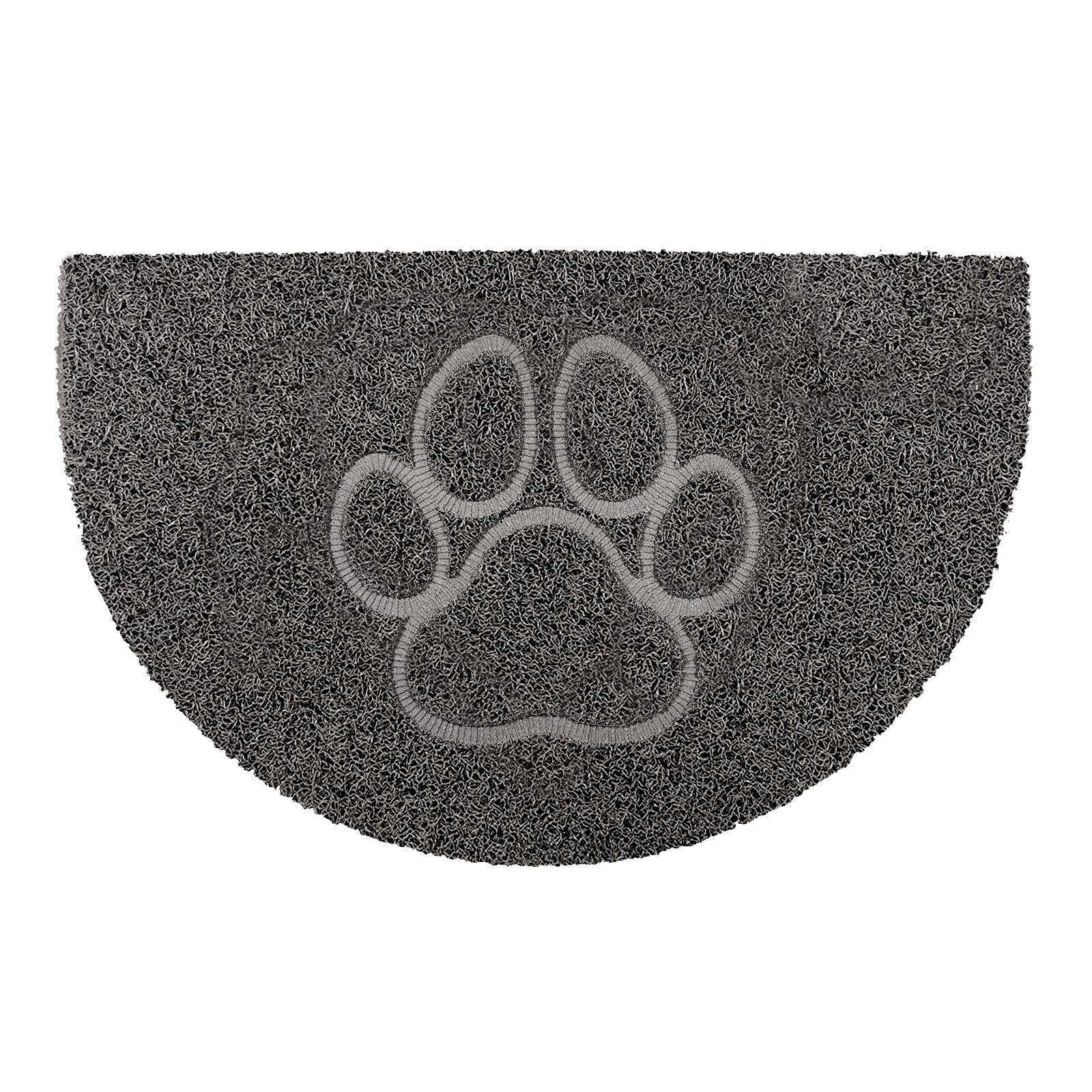 paw half moon doormat in grey