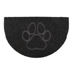 paw half moon doormat in black