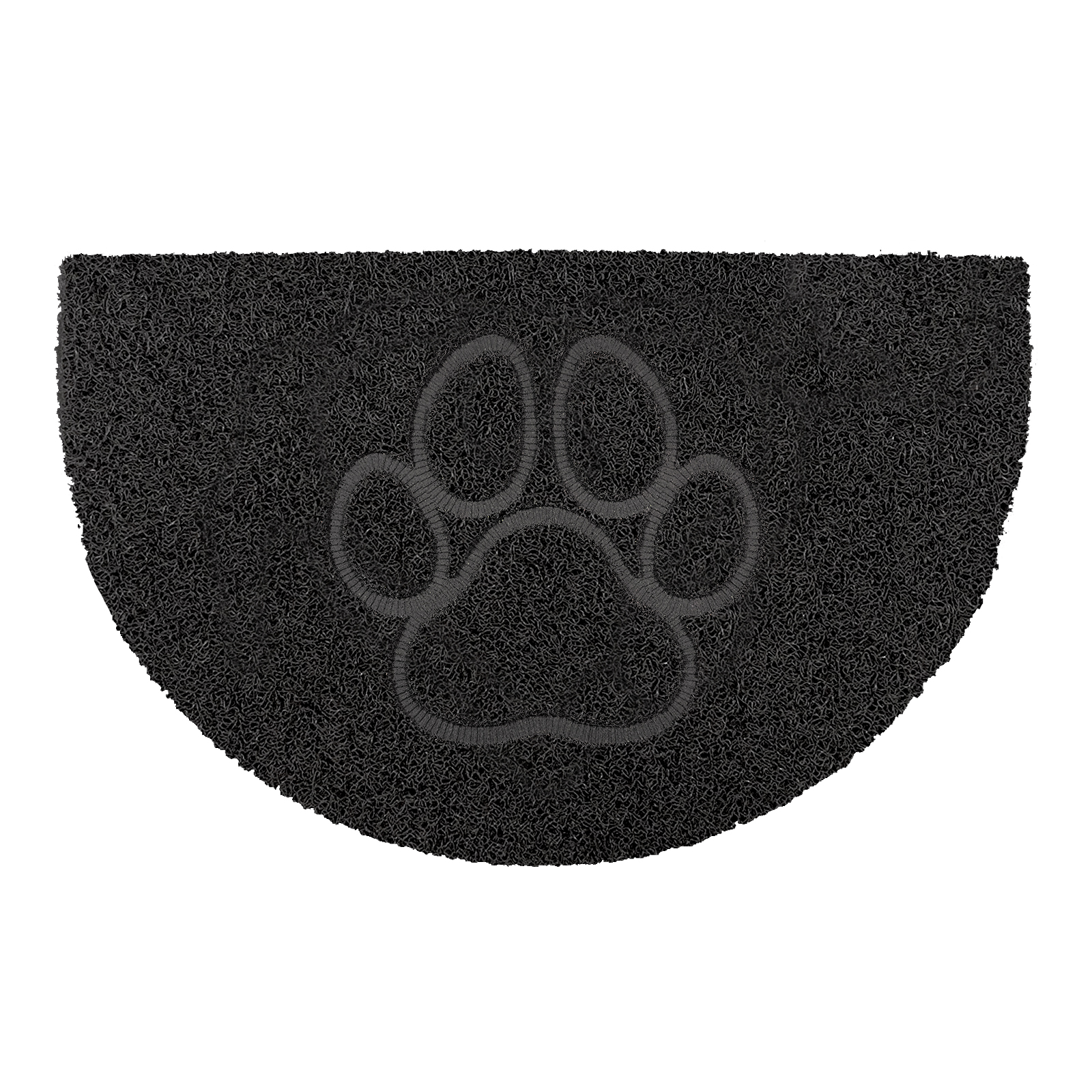 paw half moon doormat in black