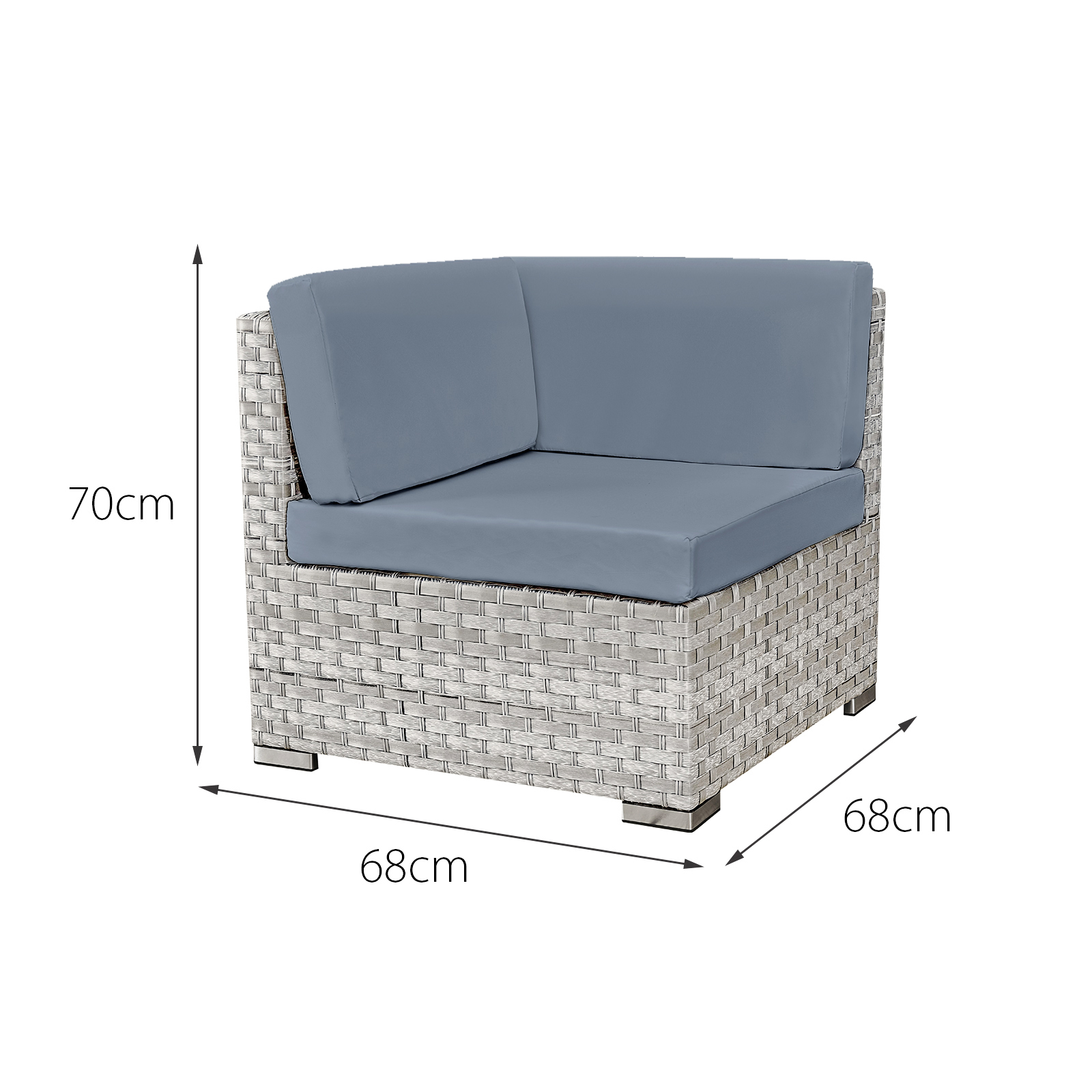 trinidad deluxe rattan 8 seat modular sofa set in dove grey
