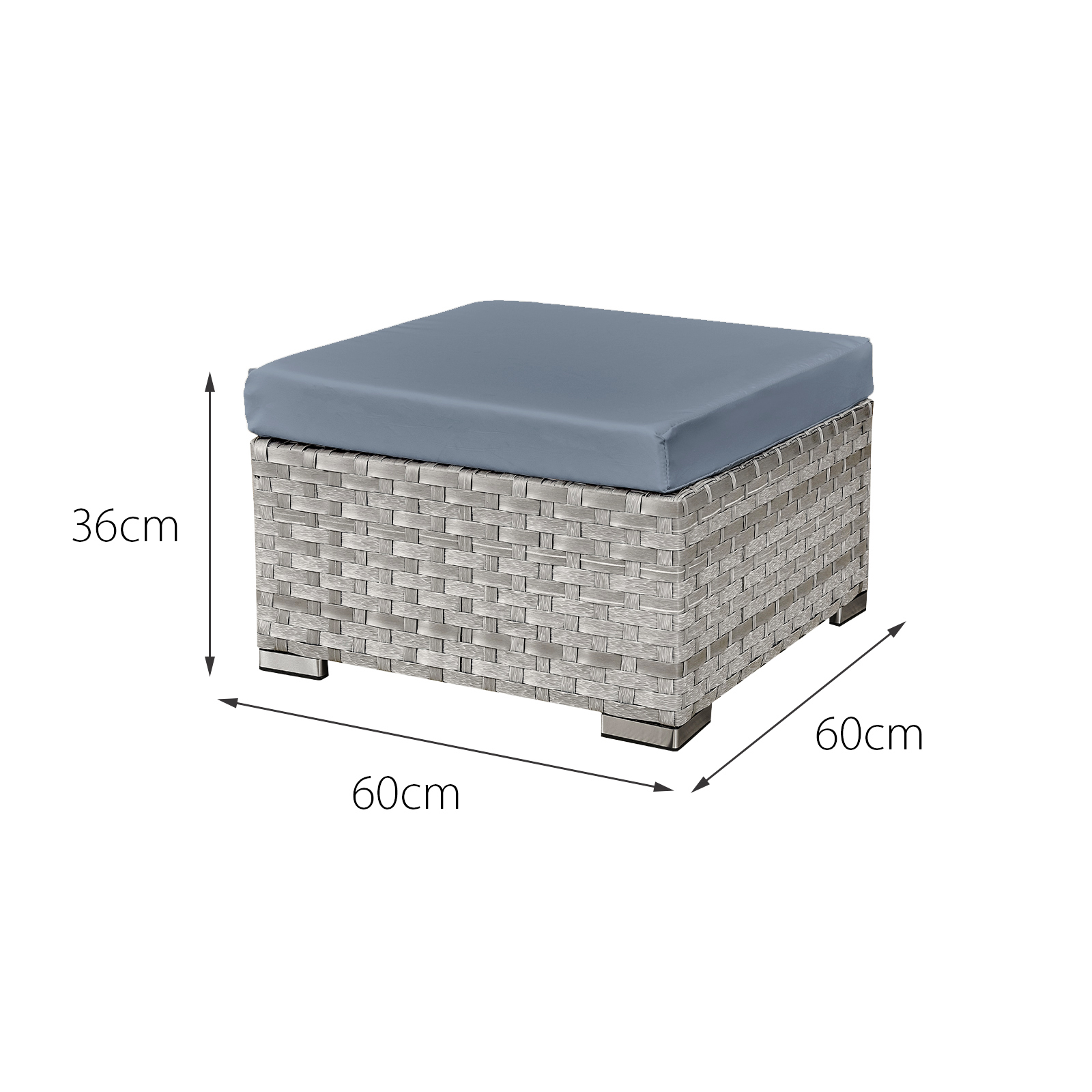 trinidad deluxe rattan 8 seat modular sofa set in dove grey