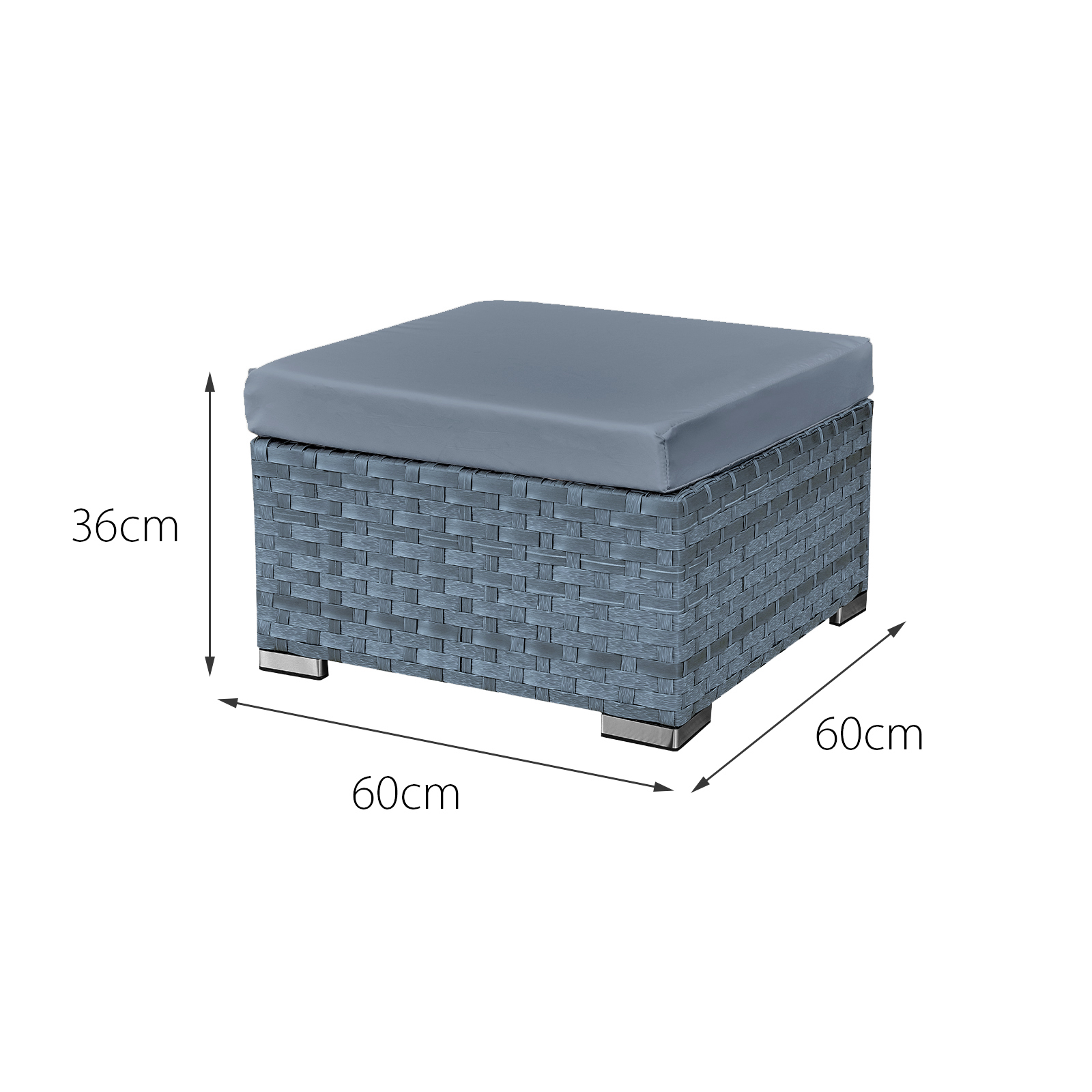 trinidad deluxe rattan 8 seat modular sofa set in ocean grey