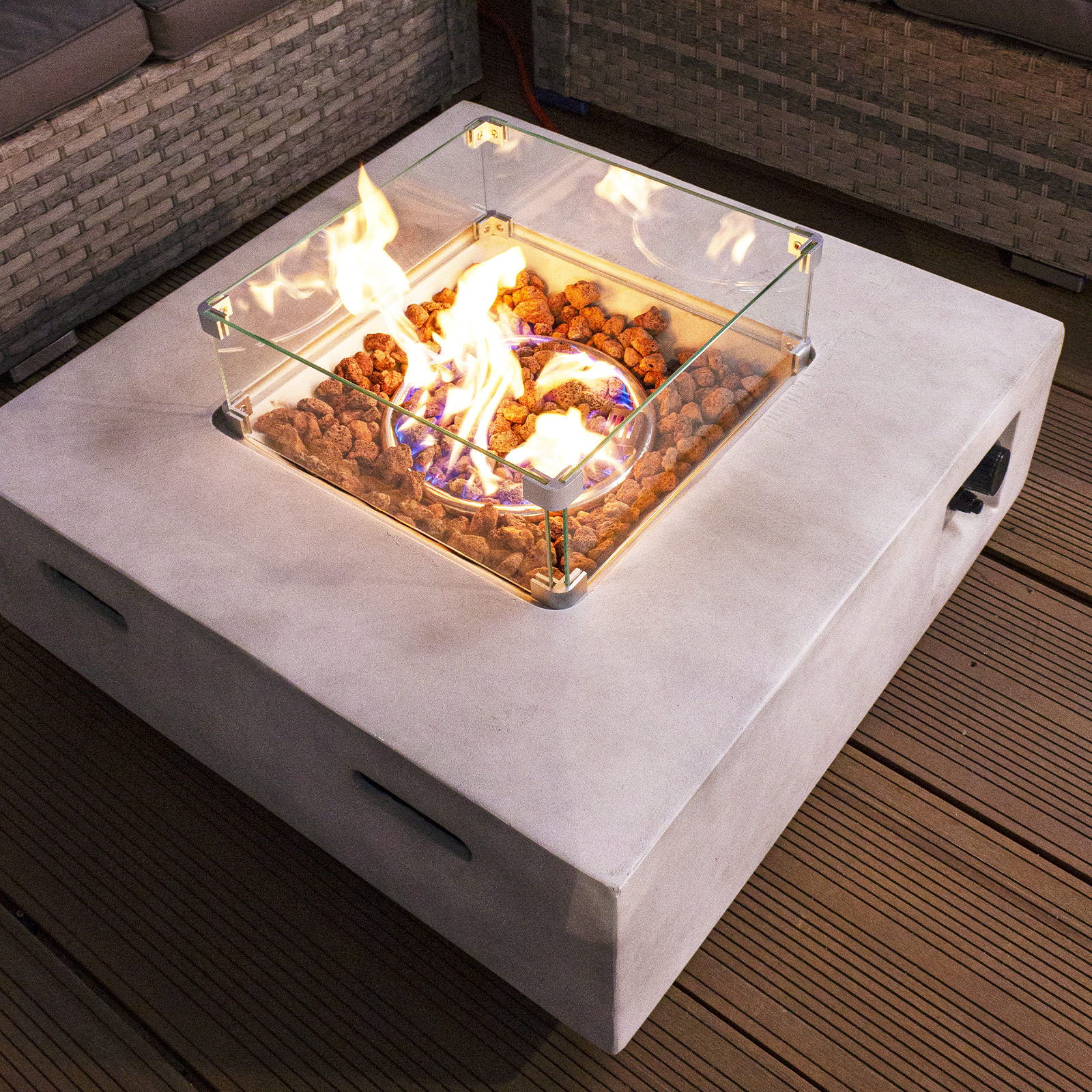 lanzarote grc square gas fire pit