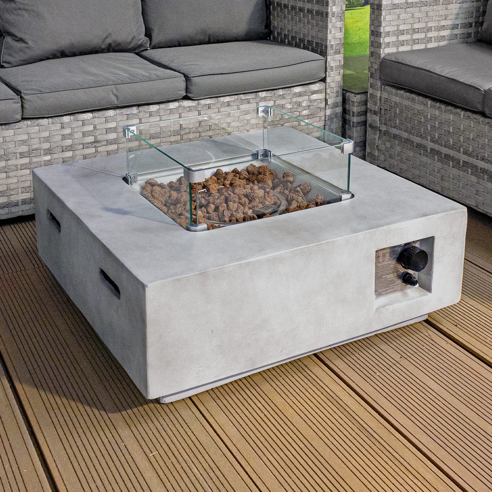 lanzarote grc square gas fire pit