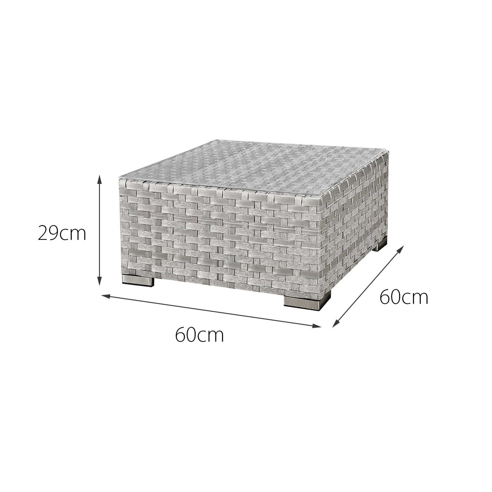 trinidad deluxe rattan 8 seat firepit modular set in dove grey