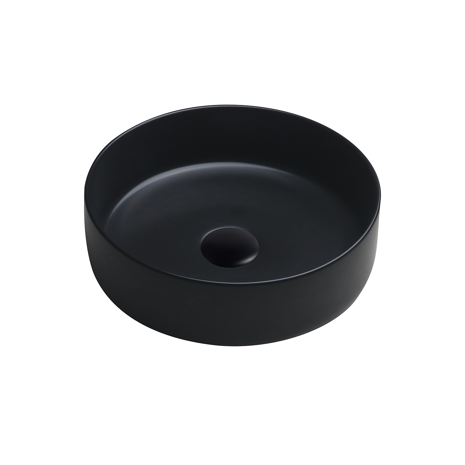 7844 ceramic vert round countertop basin in matte black