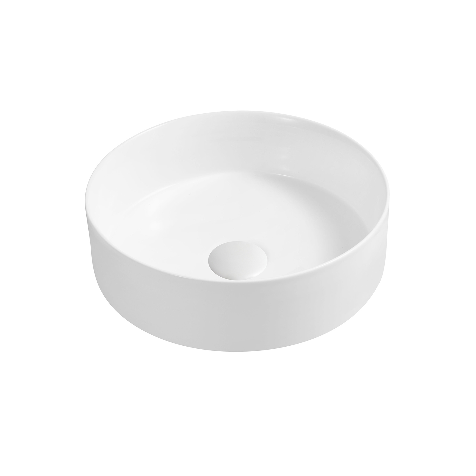 7844 ceramic vert round countertop basin in matte white
