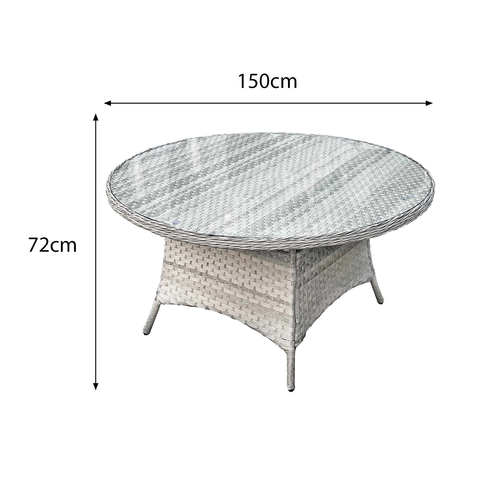 knightsbridge xl rattan 6 seat dining set in dove grey