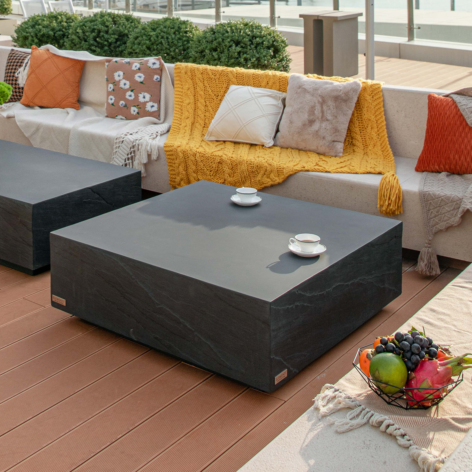 colorado grc large coffee table in slate black