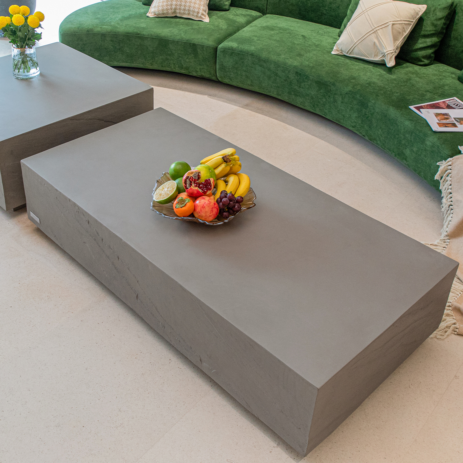colorado grc rectangular coffee table in space gray