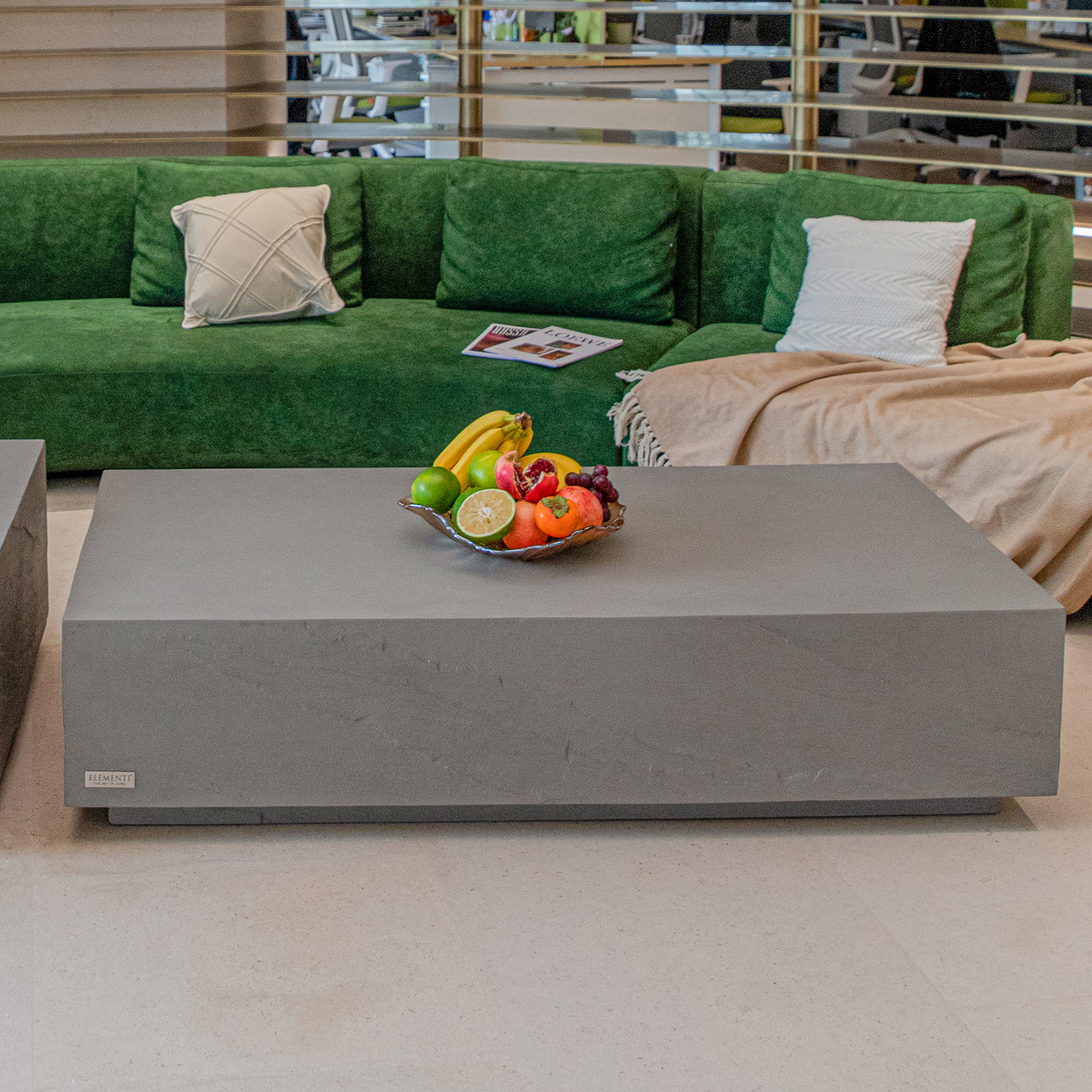 colorado grc rectangular coffee table in space gray
