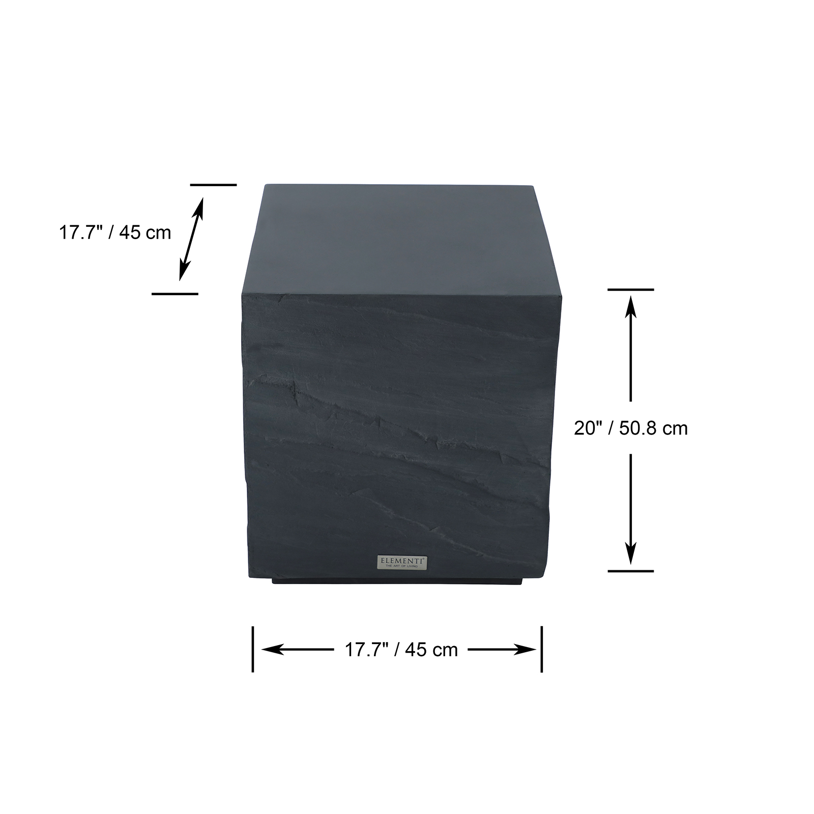 colorado grc side table in slate black