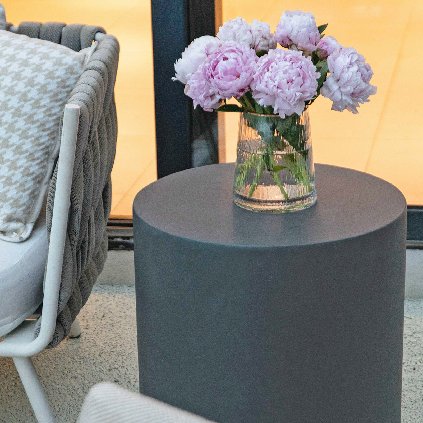 rome grc side table in slate black