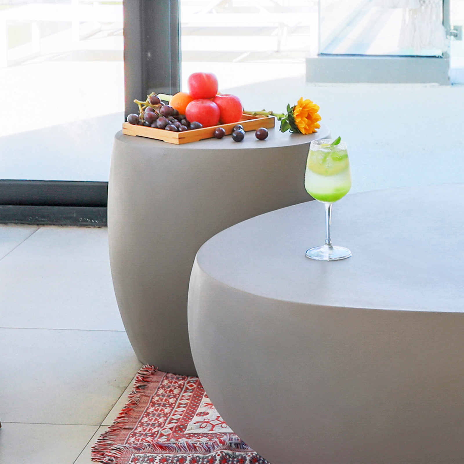 ikaria grc side table in space gray