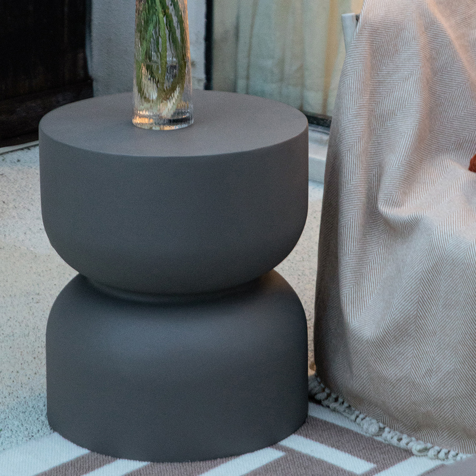 chronos grc side table in slate black