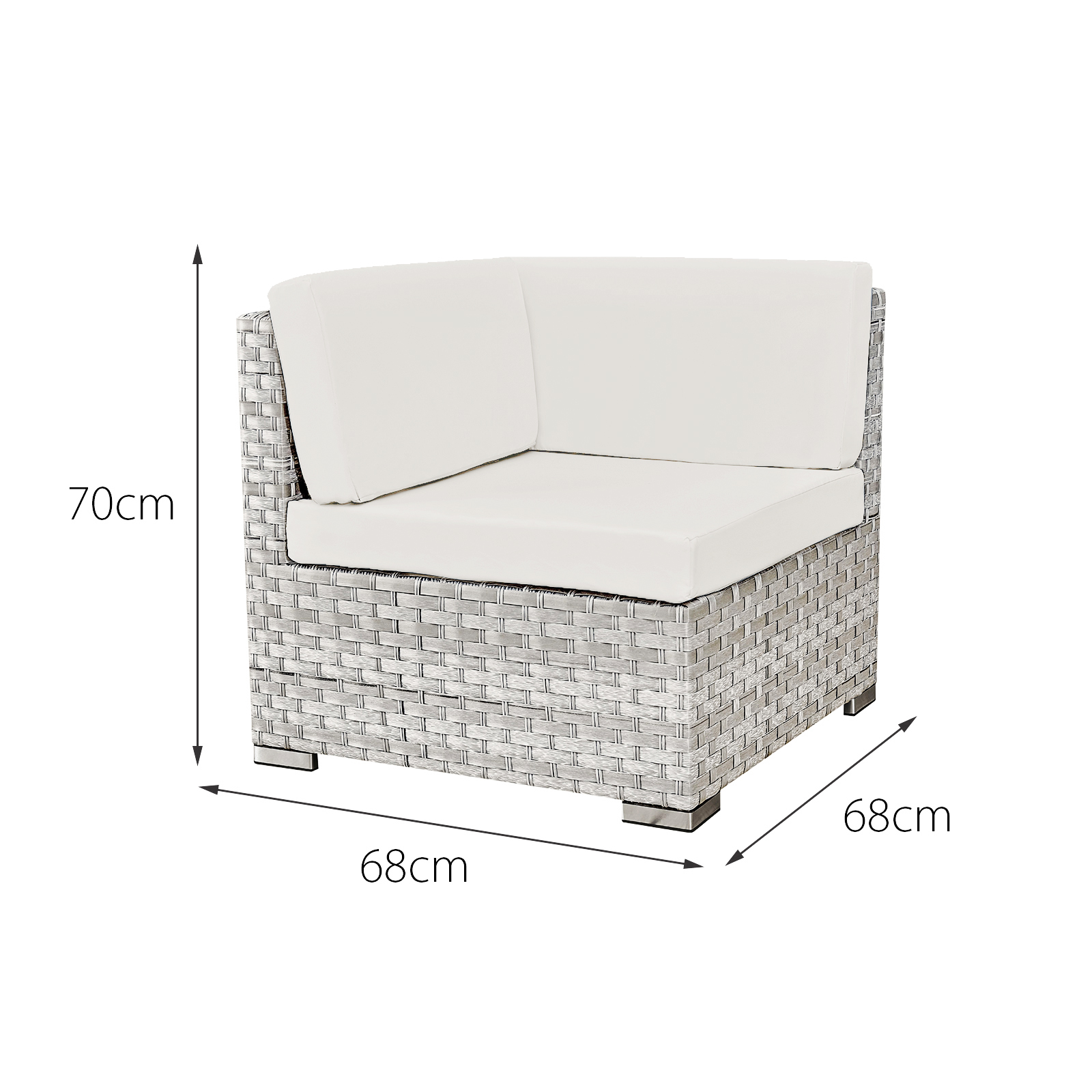 trinidad deluxe rattan 8 seat modular sofa set in dove grey