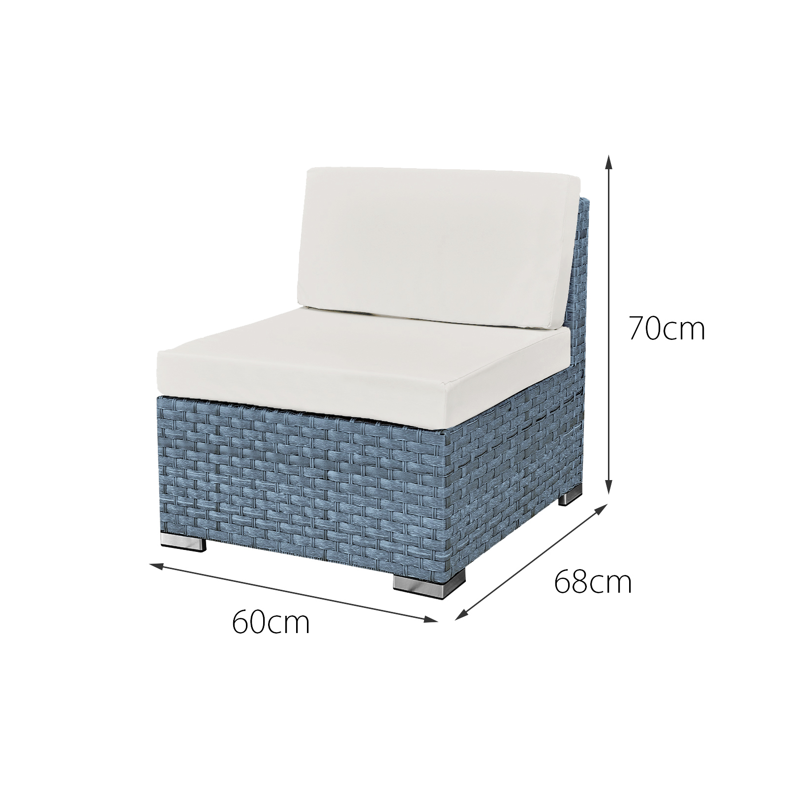 trinidad deluxe rattan 8 seat modular sofa set in ocean grey