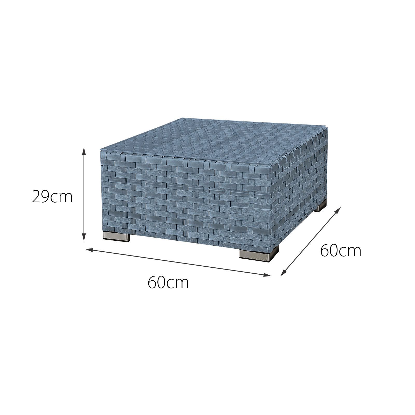 trinidad deluxe rattan 8 seat modular sofa set in ocean grey