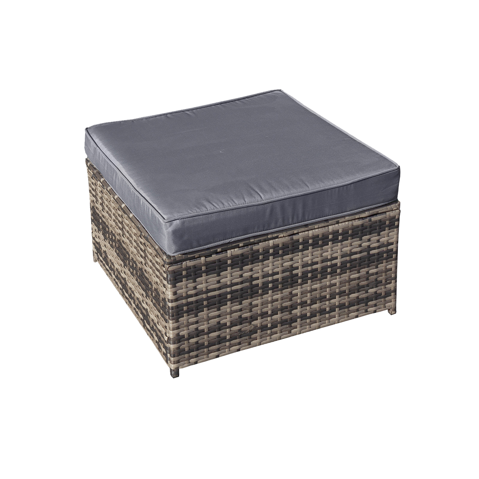 malta rattan footstool in walnut grey