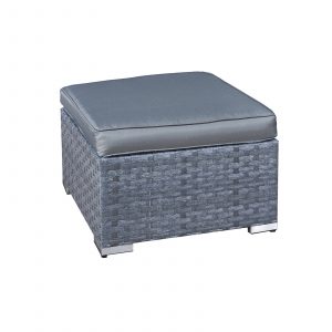 malta rattan footstool in ocean grey