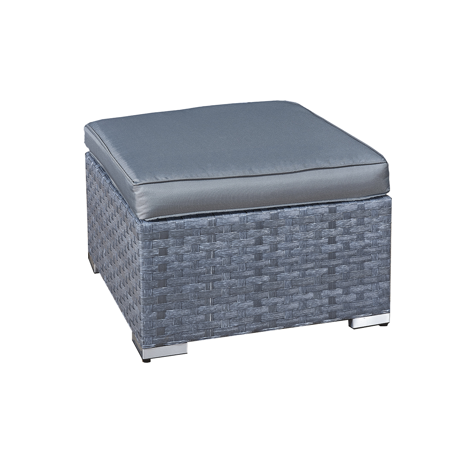 malta rattan footstool in ocean grey