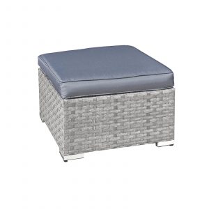 malta rattan footstool in dove grey