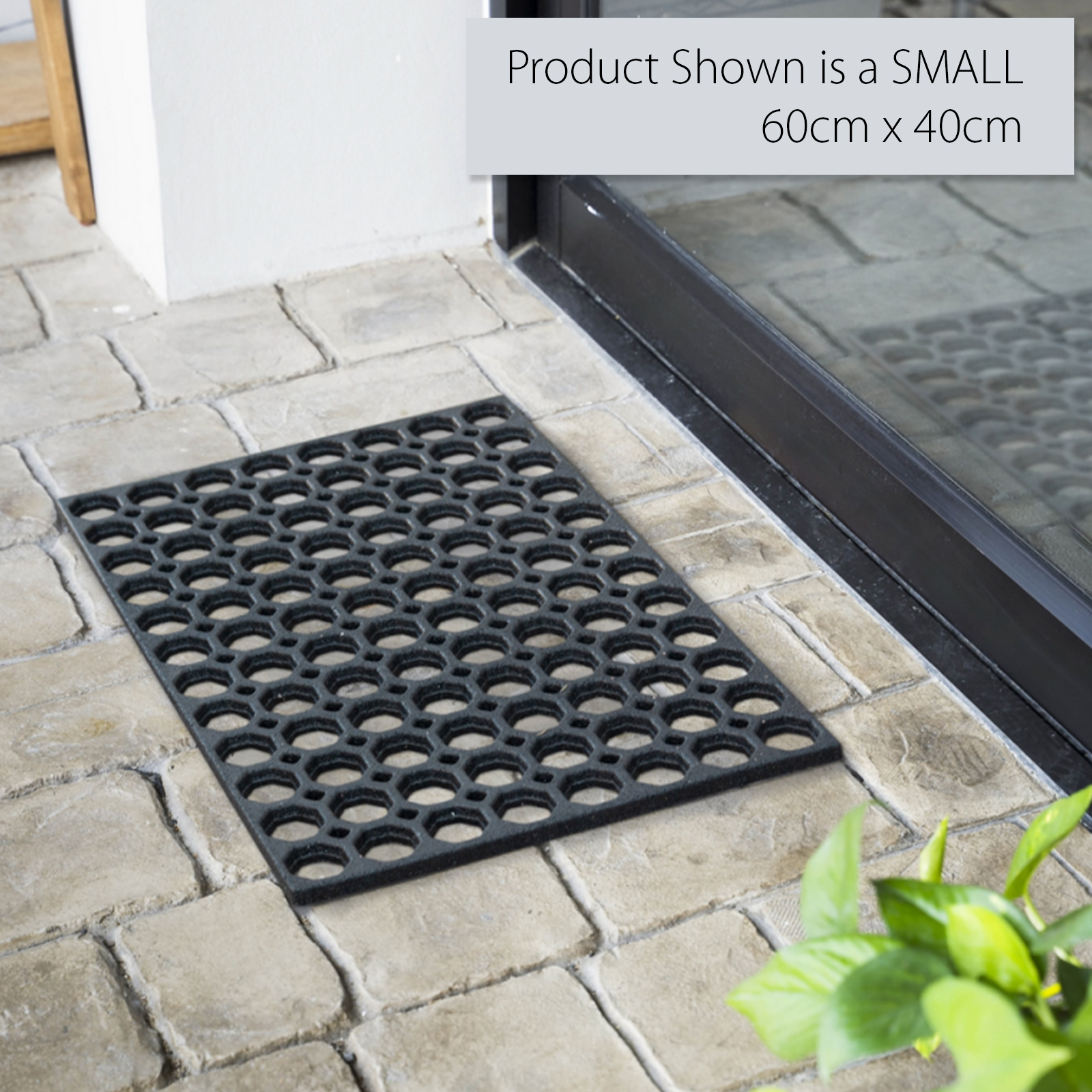 honeycomb medium outdoor doormat with open back