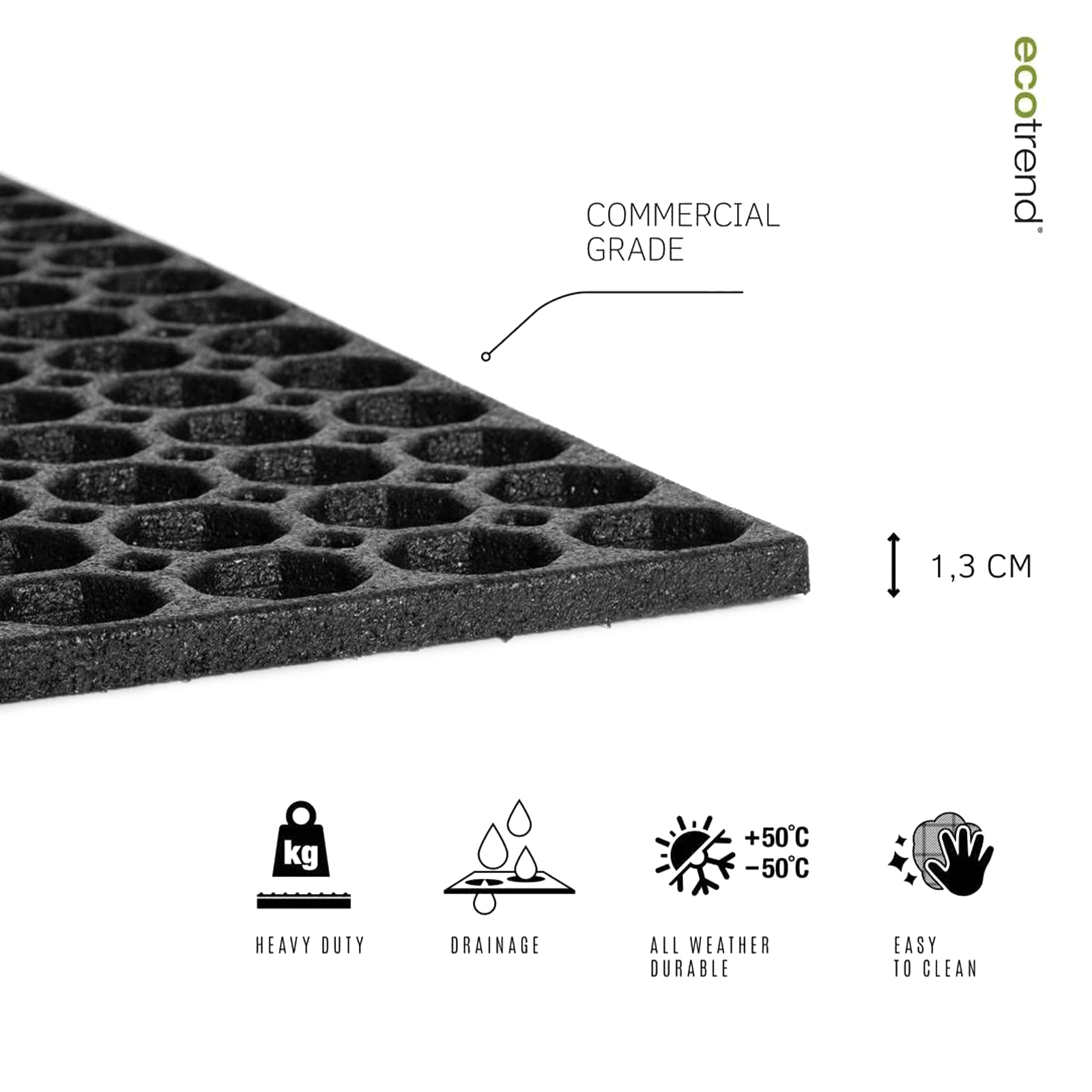 honeycomb medium outdoor doormat with open back