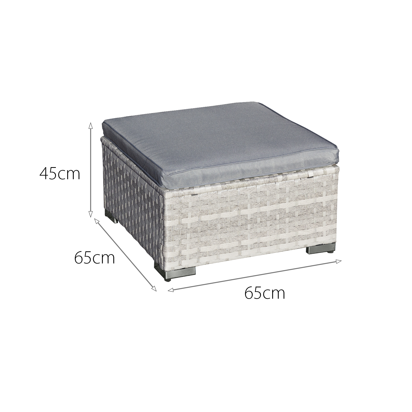 malta rattan 10 seat rising firepit u shape set in dove grey with 2 footstools