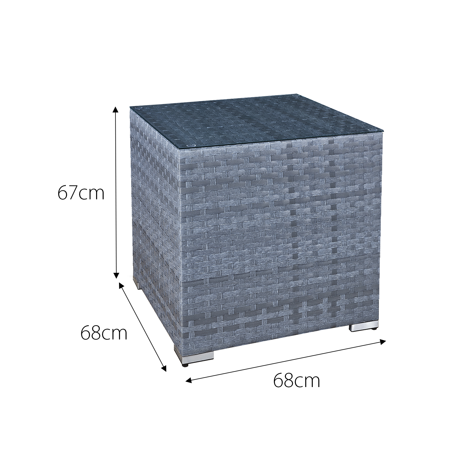 malta rattan 8 seat rising firepit corner set in ocean grey