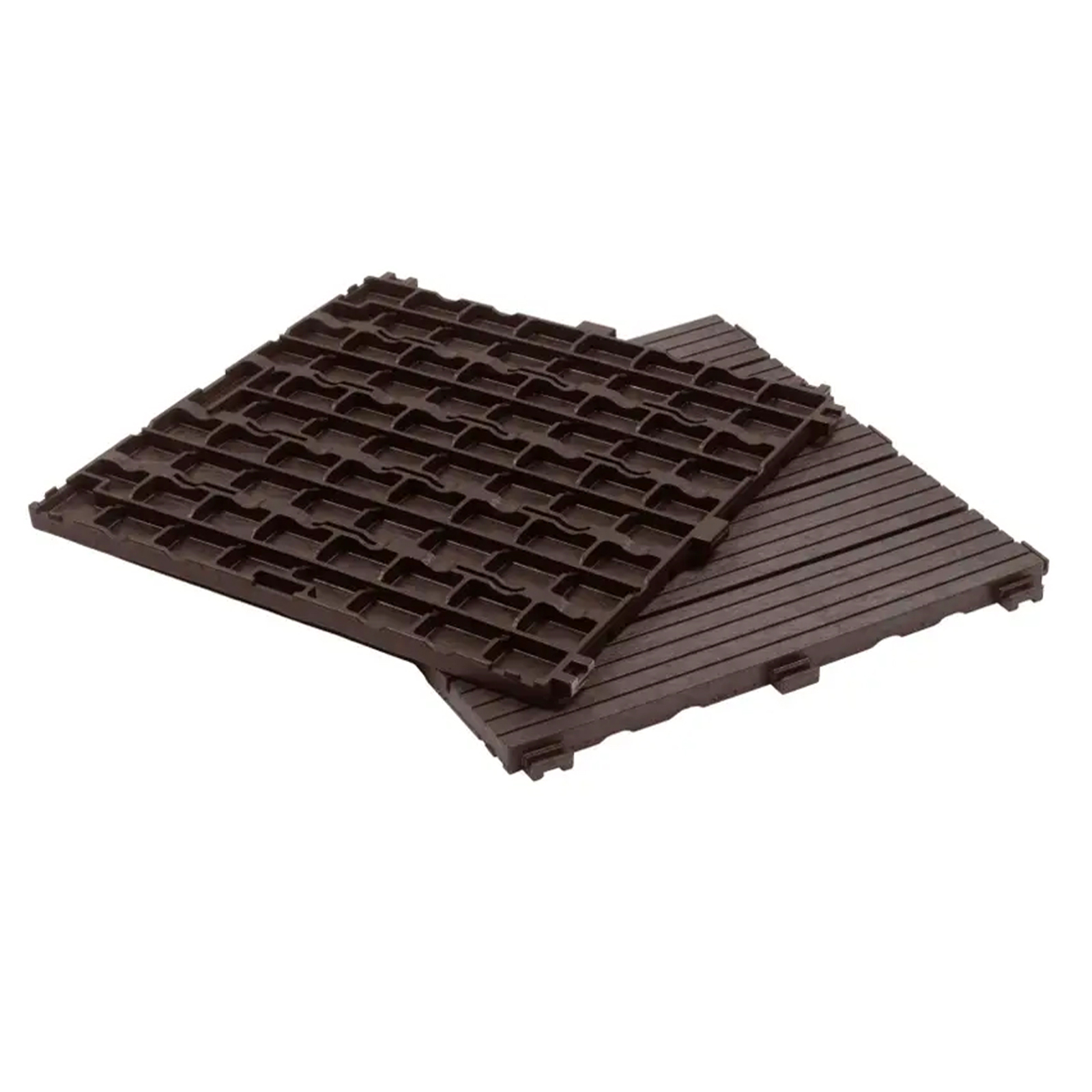 cosmpolitan (pack of 10) eco interlocking 30x30cm decking tiles in coffee