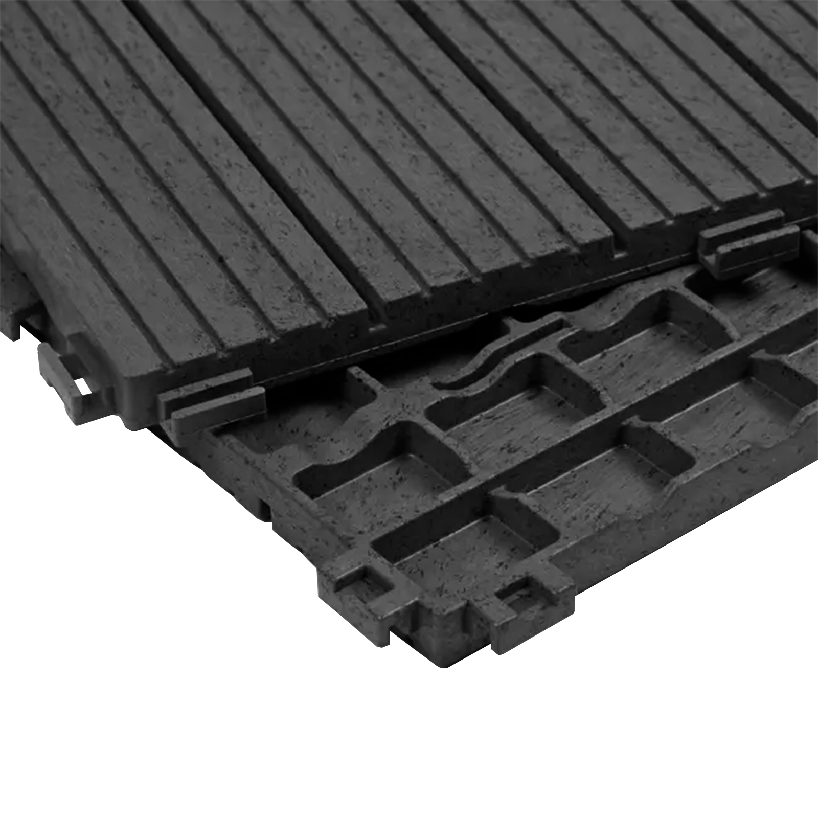 cosmpolitan (pack of 10) eco interlocking 30x30cm decking tiles in graphite