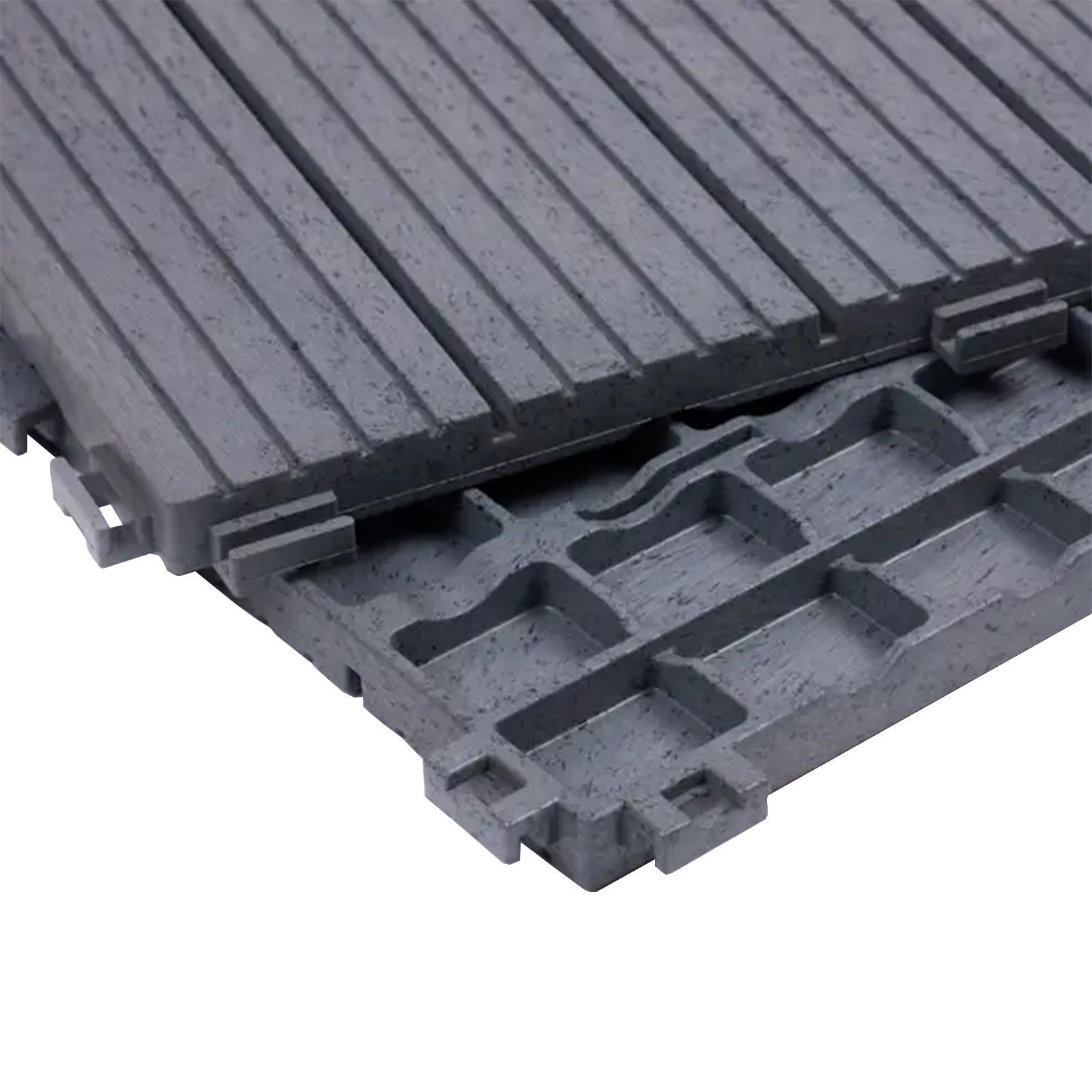 cosmpolitan (pack of 10) eco interlocking 30x30cm decking tiles in cool grey
