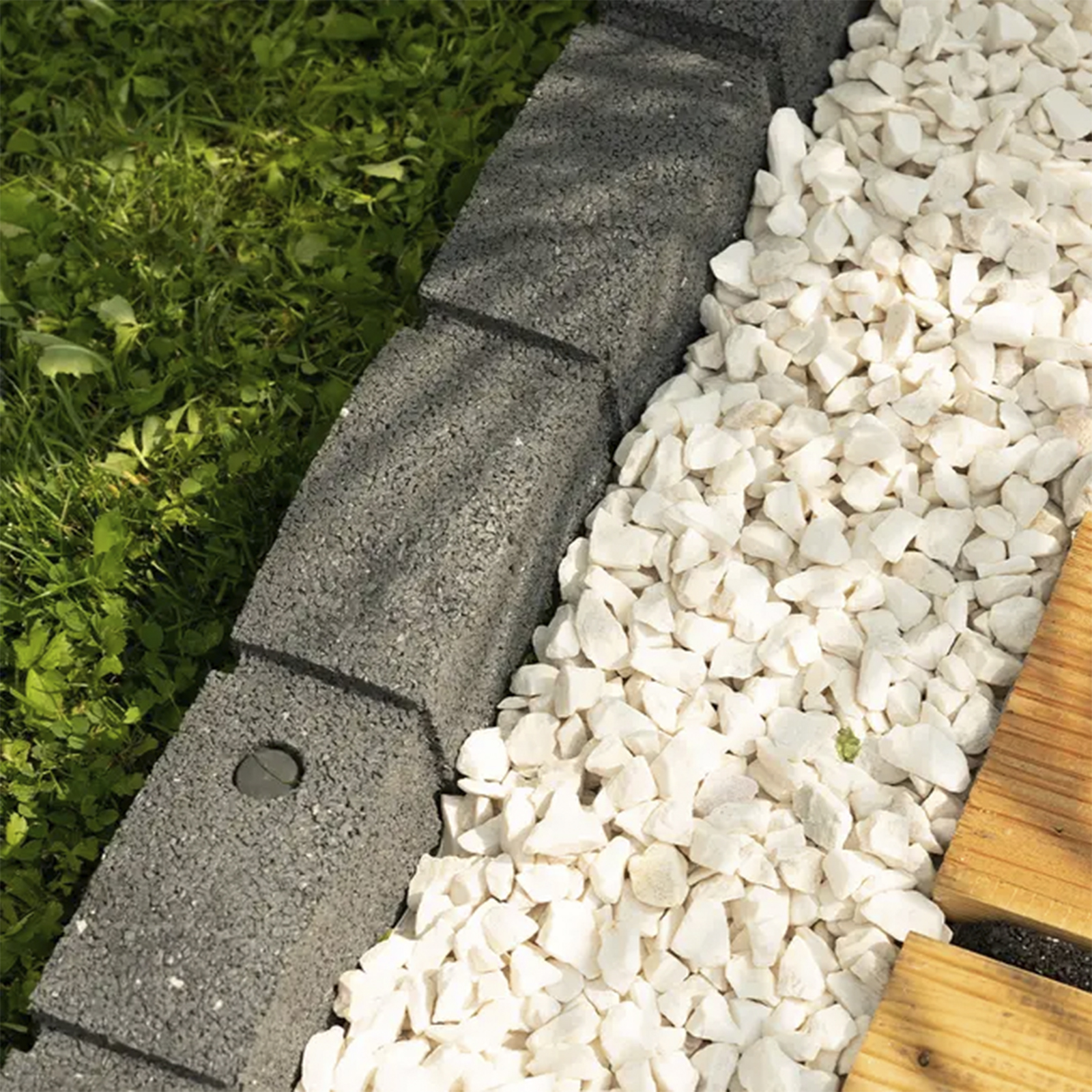 roman stone (pack of 4) eco garden border in grey