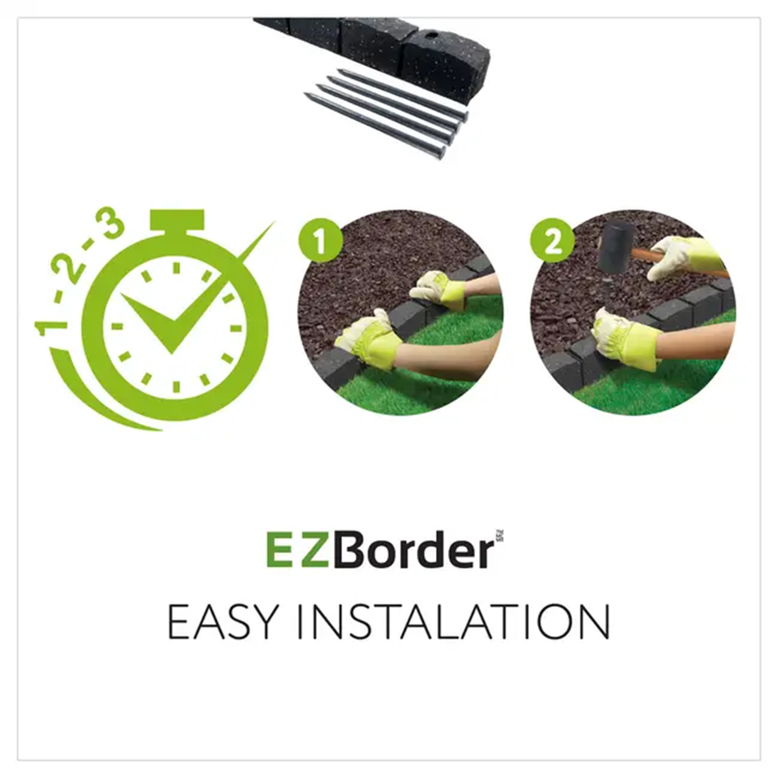 roman stone (pack of 4) eco garden border in grey