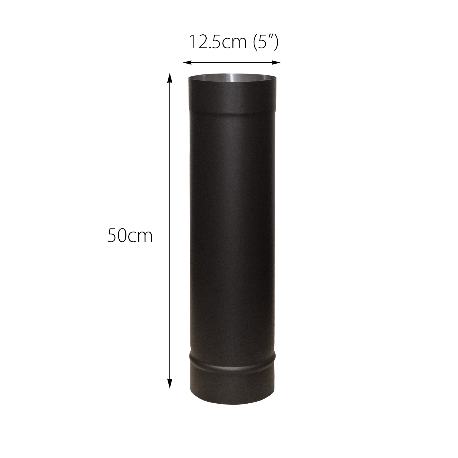 flue pipe 500mm straight for 5" inch (125mm)