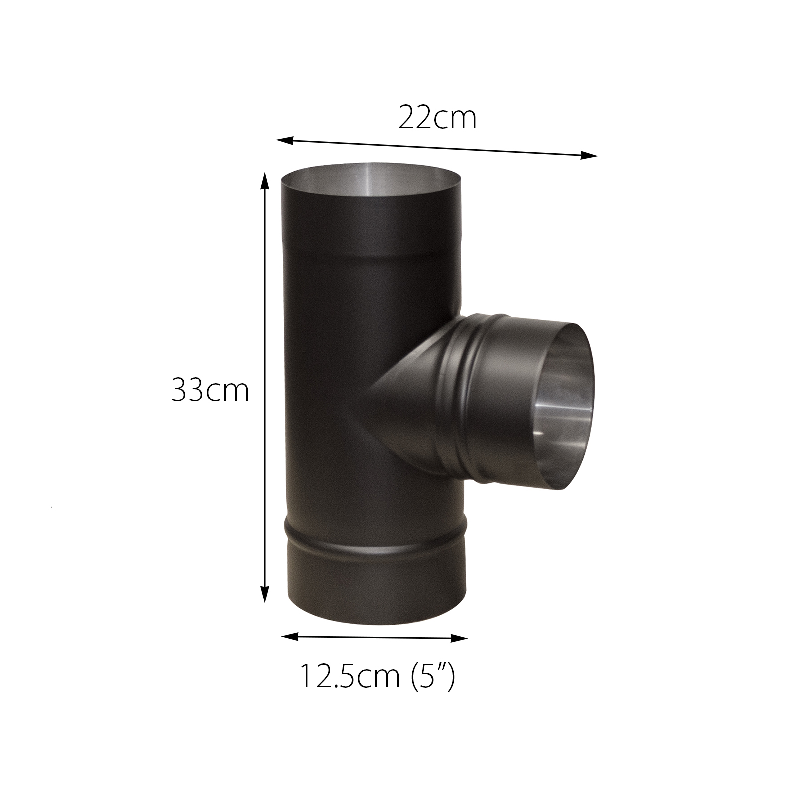 flue pipe 90 degree tee for 5" inch (125mm)