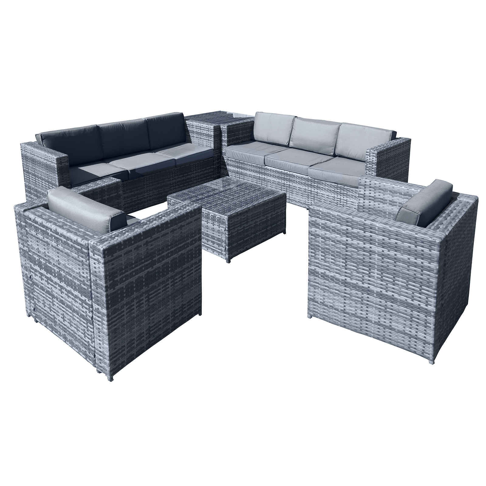 malta rattan 8 seat corner set in ocean grey