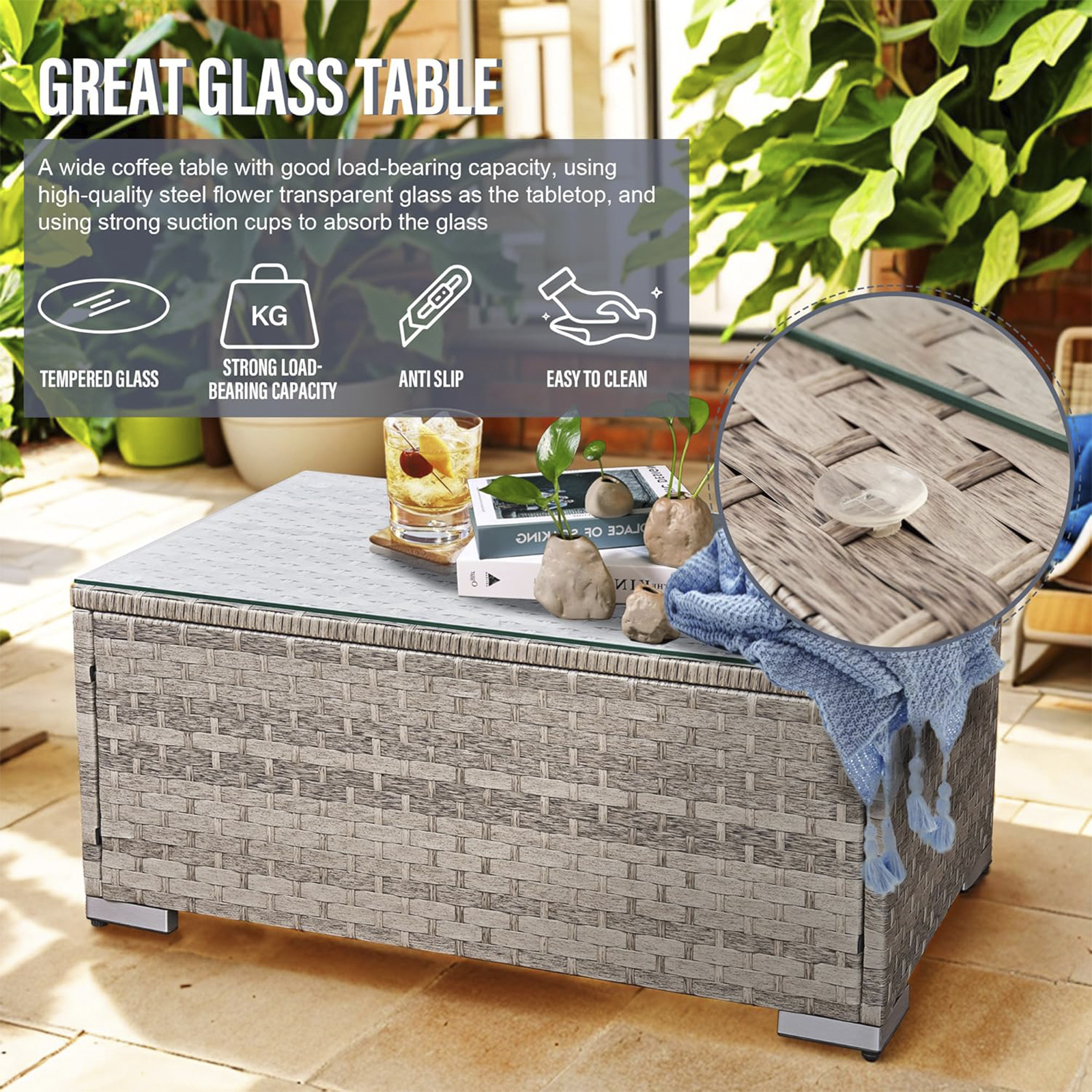 acorn alt rattan 6 seat corner sofa set in dove grey with creamy white cushions