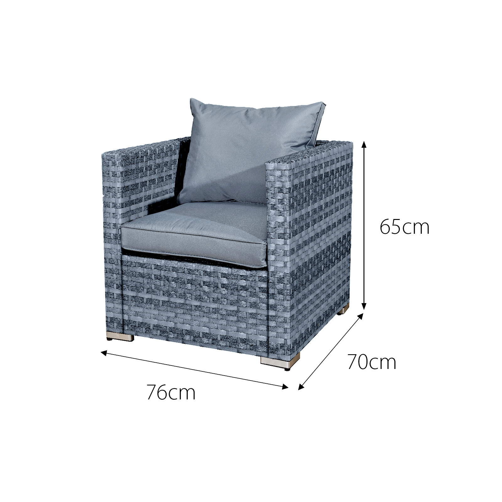 acorn rattan 5 seat rising firepit sofa set in ocean grey