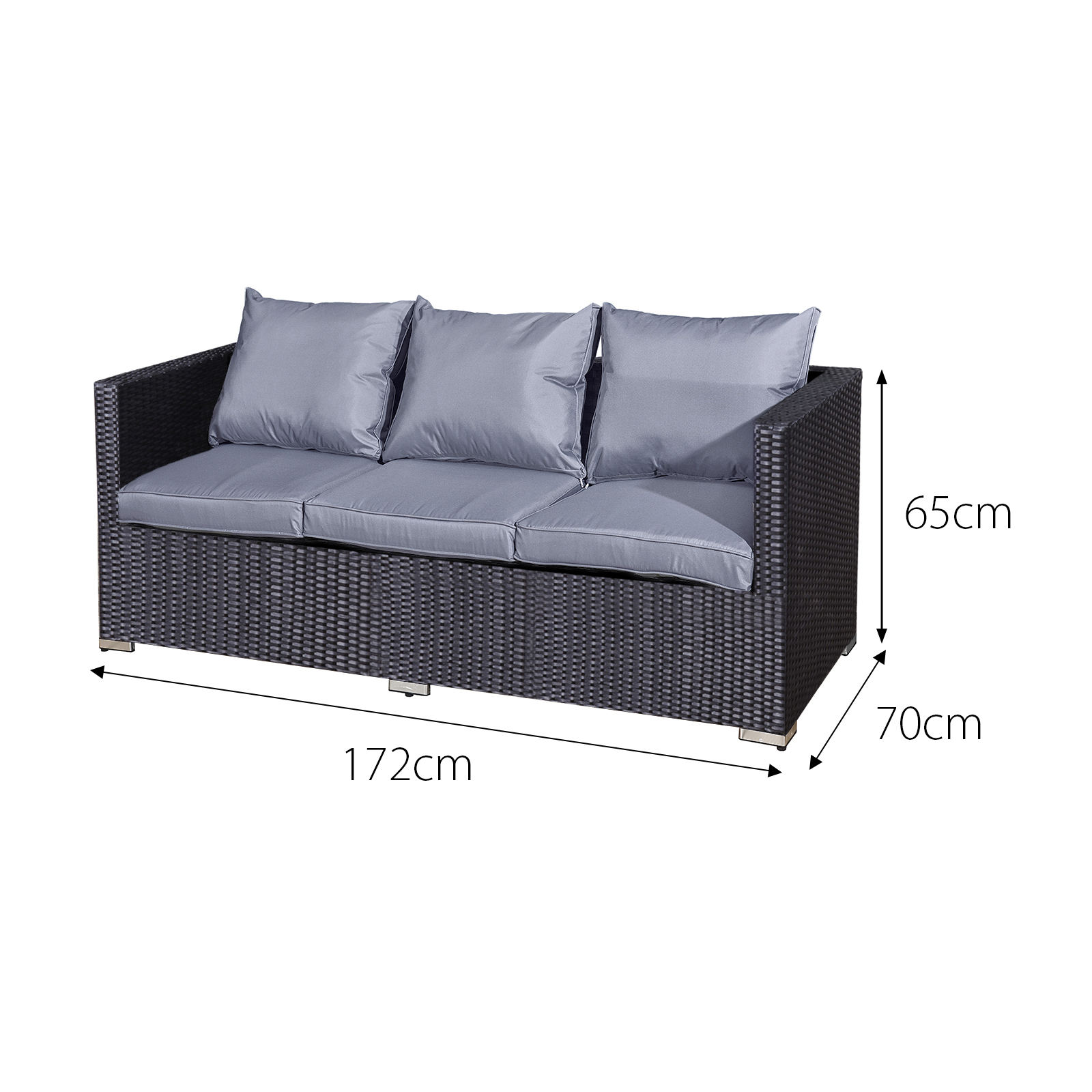 acorn deluxe rattan 10 seat lounge sofa set in black