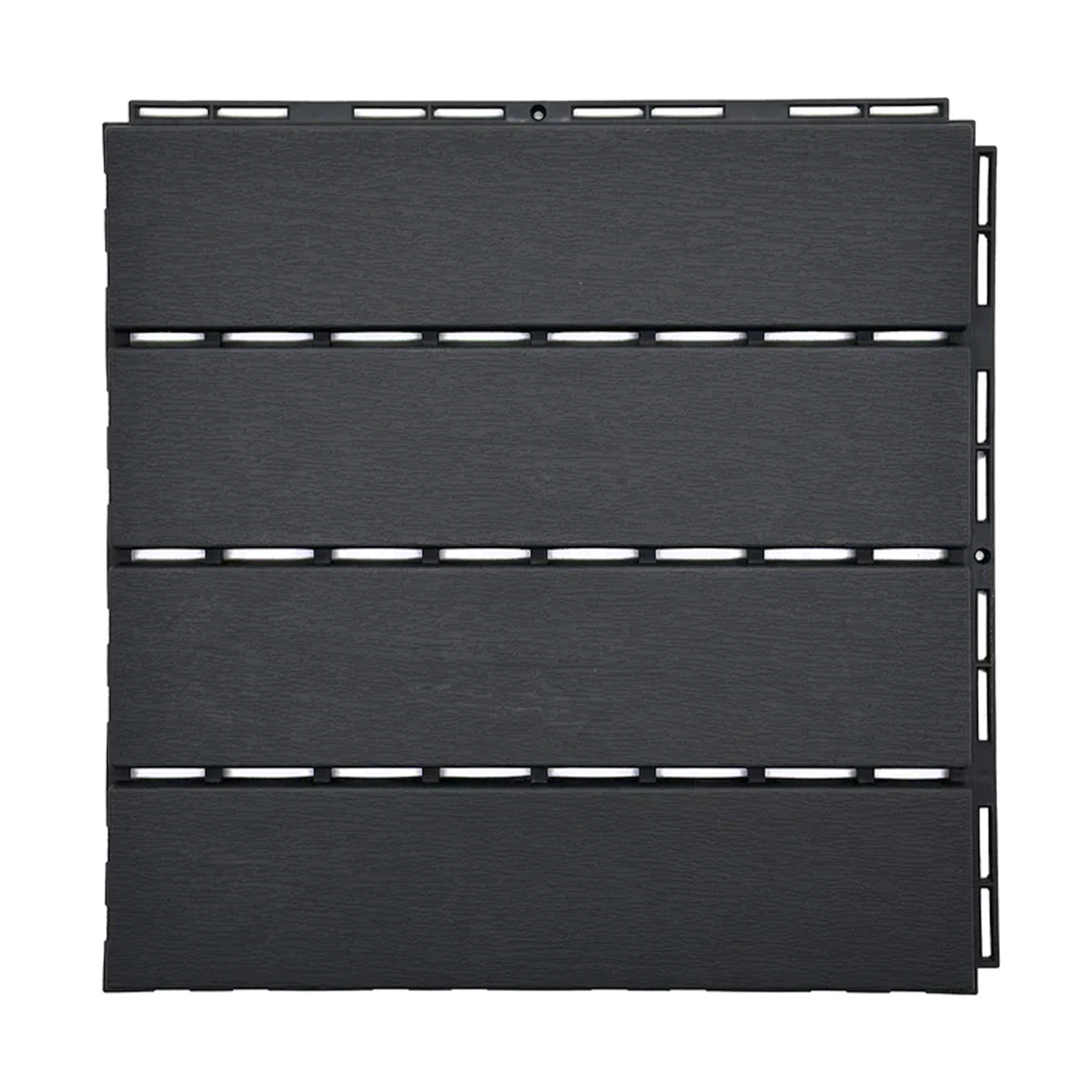 polydeck (pack of 12) woodgrain effect 30x30cm decking tiles in black