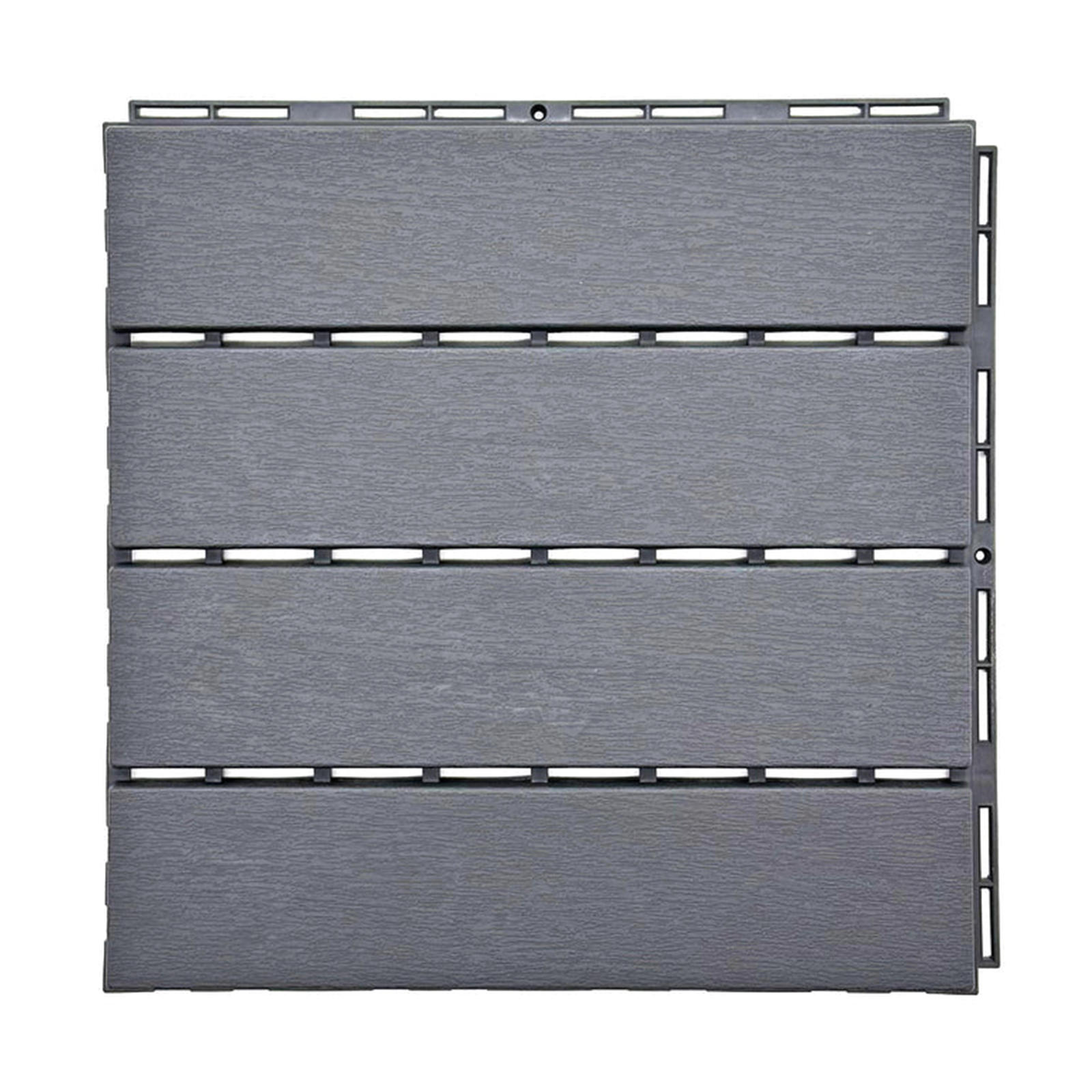 polydeck (pack of 12) woodgrain effect 30x30cm decking tiles in grey